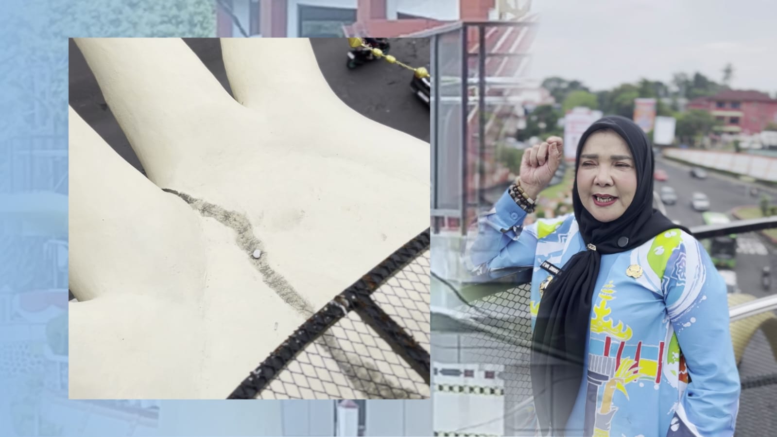 Eva Dwiana Pastikan JPO Siger Millenial Tak Retak, Hanya Lumut